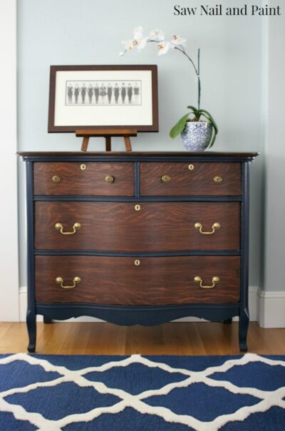Heirloom chest in navy blue.
